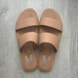 Sorel Tan Flat Sandals Size 8